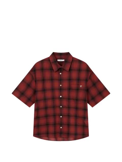 check-pattern short-sleeve shirt by TOMBOY