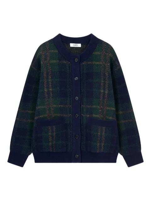 checkered crew-neck cardigan by TOMBOY