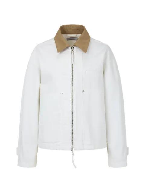 contrast-collar denim jacket by TOMBOY