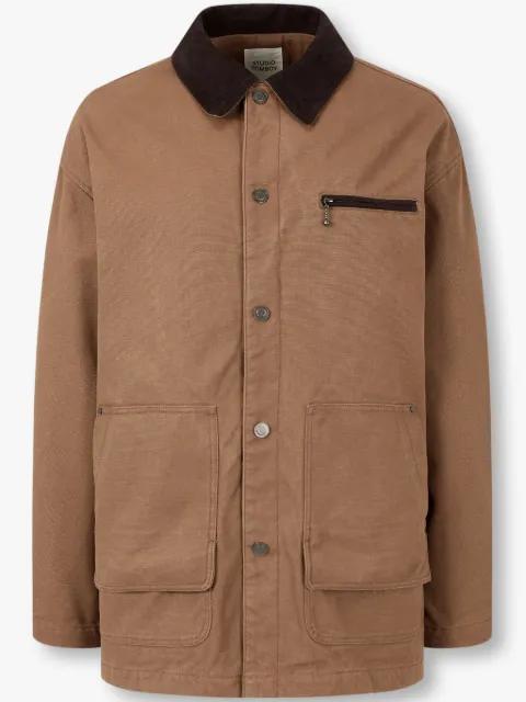 corduroy-collar canvas jacket by TOMBOY