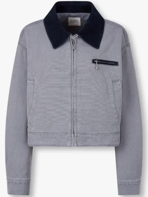 corduroy-collar cropped jacket by TOMBOY