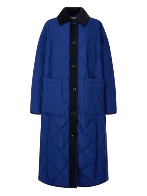 corduroy-collar quilted coat by TOMBOY