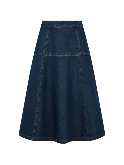 denim midi skirt by TOMBOY