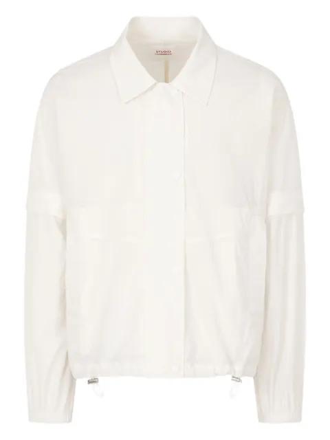drawstring-hem shirt jacket by TOMBOY