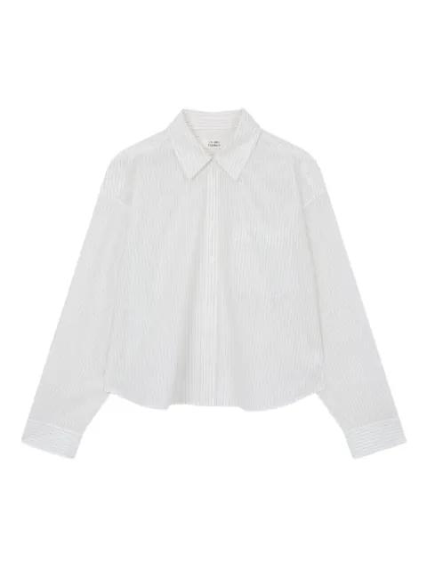 elastic-hem striped shirt by TOMBOY
