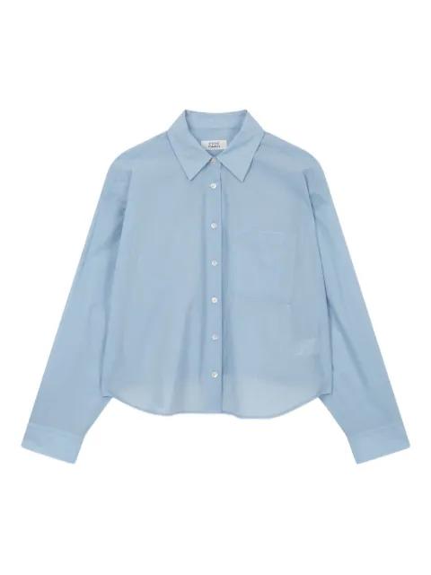 elastic-hem striped shirt by TOMBOY