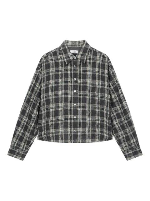 elasticated-hem checkered shirt by TOMBOY