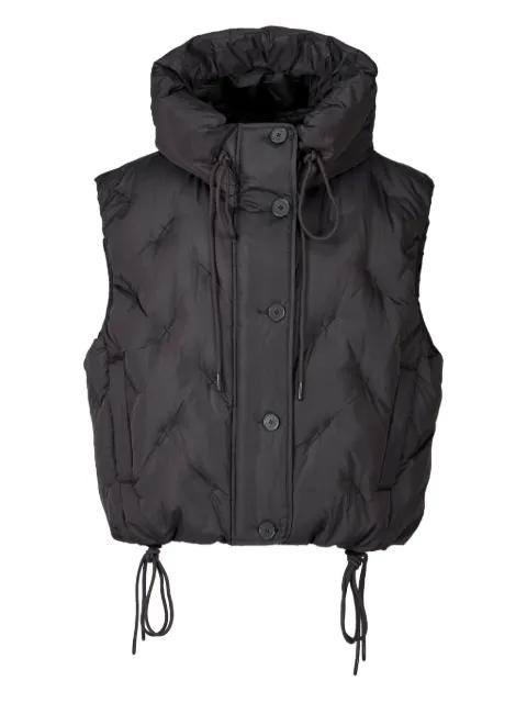embroidered hoodied down gilet by TOMBOY
