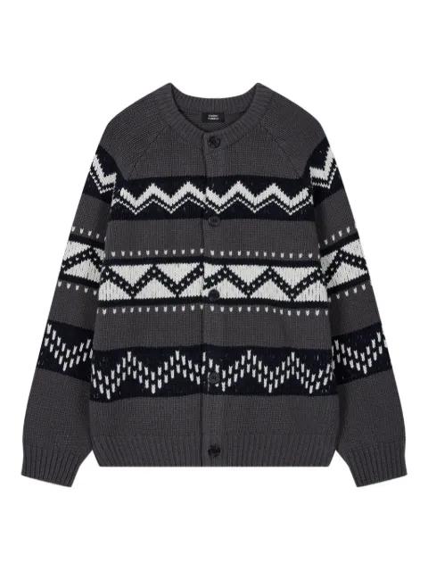 fair isle round-neck cardigan by TOMBOY