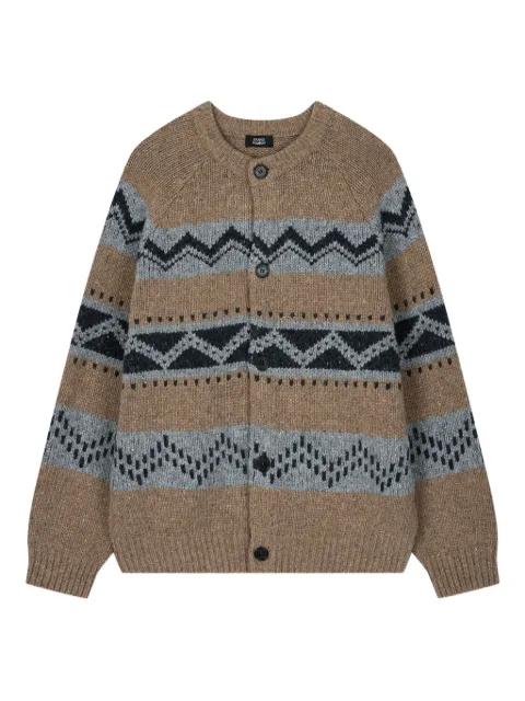 fair isle round-neck cardigan by TOMBOY