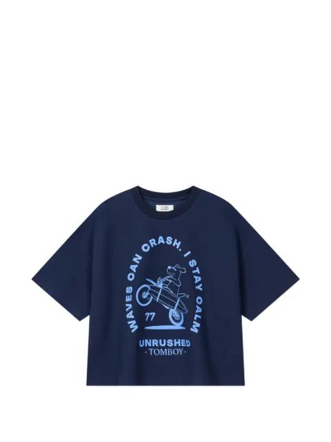 graphic-print back-flap T-shirt by TOMBOY