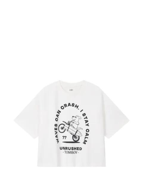 graphic-print boxy-fit T-shirt by TOMBOY
