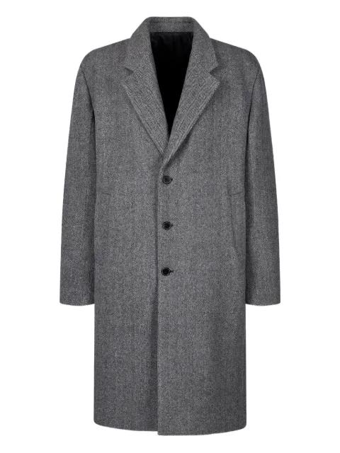 herringbone-pattern wool coat by TOMBOY