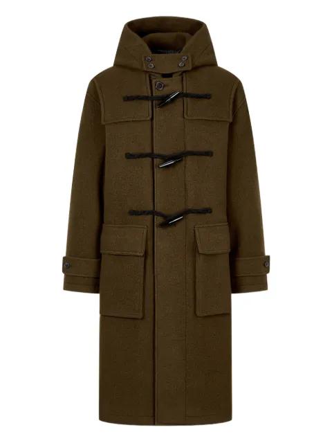 hoodied boucle duffle coat by TOMBOY