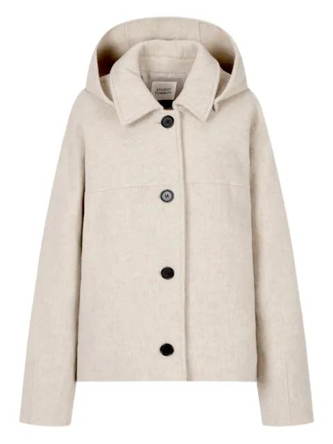 hoodied button jacket by TOMBOY