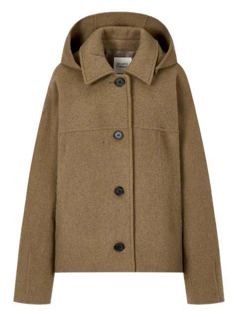 hoodied buttoned jacket by TOMBOY