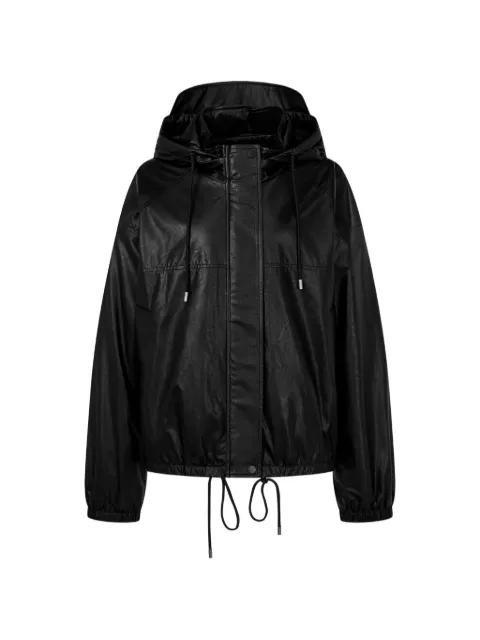 hoodied faux leather jacket by TOMBOY