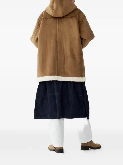 hoodied toggle-fastening duffle coat by TOMBOY