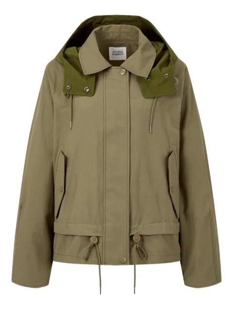 layered hoodied jacket by TOMBOY