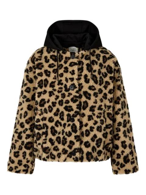 leopard-pattern hoodied jacket by TOMBOY