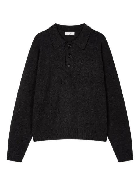 mélange-effect polo jumper by TOMBOY