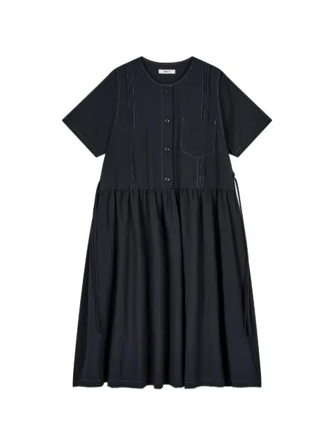 pintuck-detail chest-pocket dress by TOMBOY