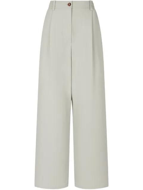 pleat-detail trousers by TOMBOY