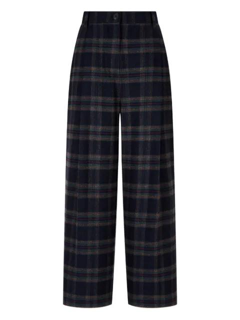 pleated checkered trousers by TOMBOY