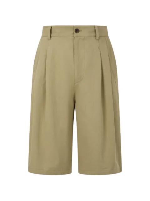 pleated cotton tailored shorts by TOMBOY