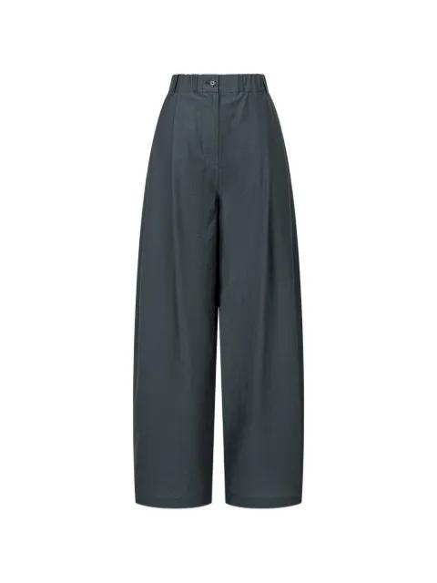 pleated wide-leg cotton trousers by TOMBOY