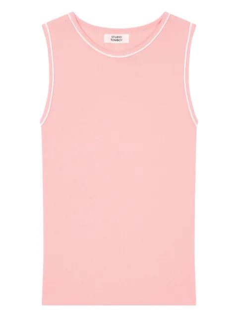 ribbed-trim knitted tank top by TOMBOY
