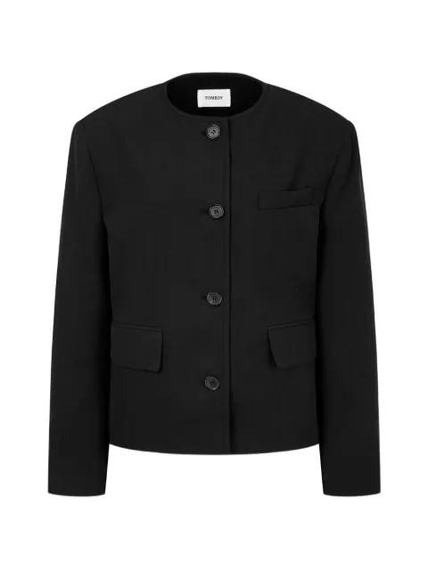 round neck button jacket by TOMBOY