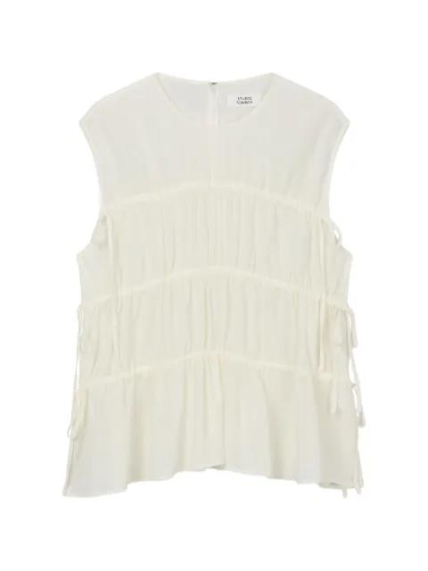 shirred blouse by TOMBOY