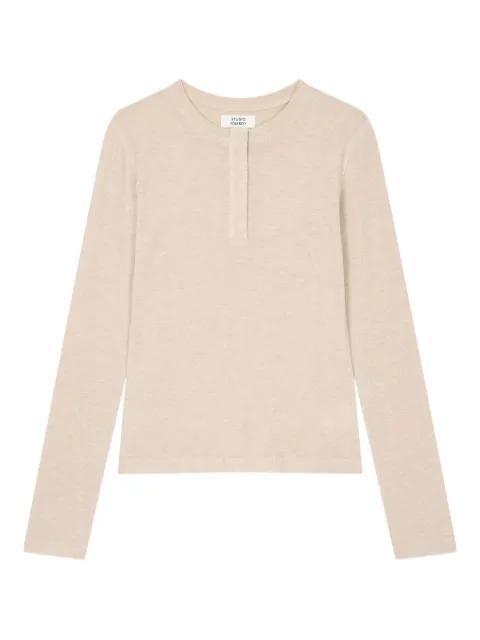 snap-button henley top by TOMBOY