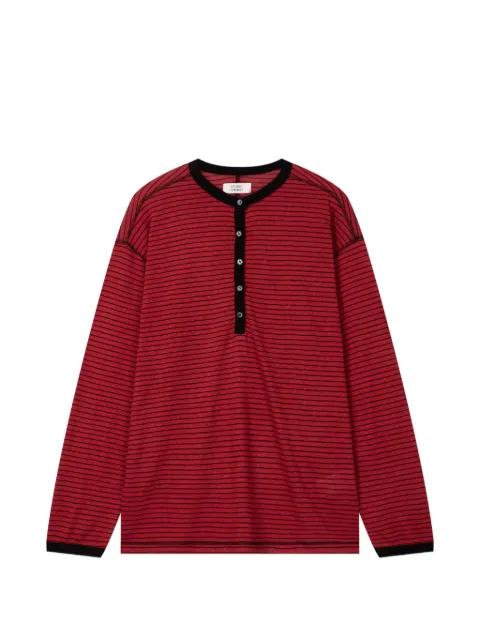 striped henley-neck T-shirt by TOMBOY