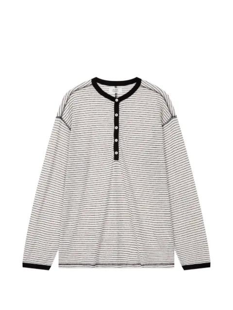 striped henley-neck T-shirt by TOMBOY