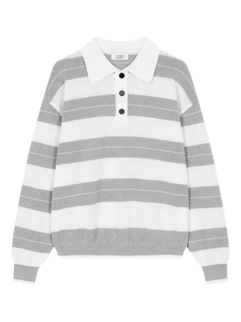 striped long-sleeve polo shirt by TOMBOY