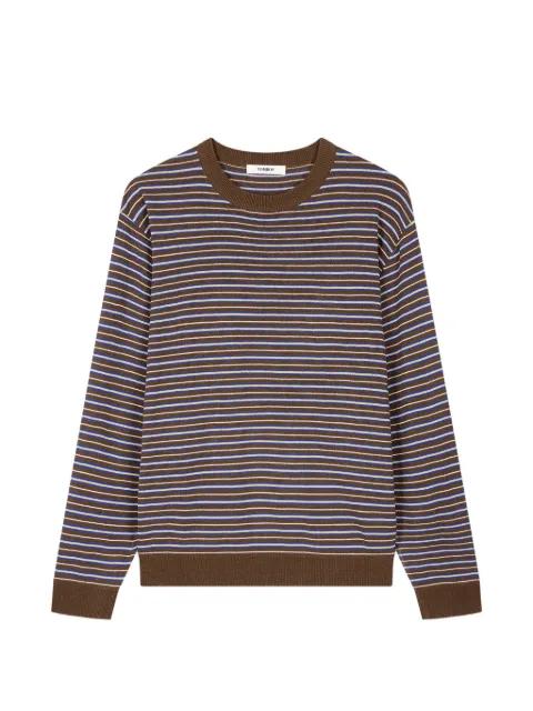 striped round neck sweater by TOMBOY