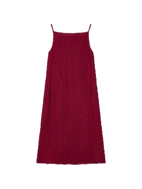 textured tie-waist midi dress by TOMBOY