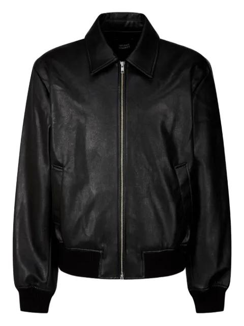 zip-front ribbed-cuff jacket by TOMBOY