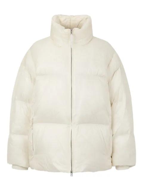 zip-up hoodied down jacket by TOMBOY