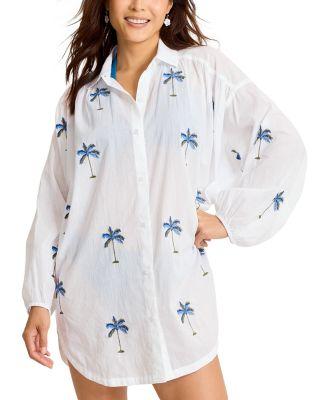 Catalina Coast Palm Boyfriend Shirt Swim Cover-Up by TOMMY BAHAMA