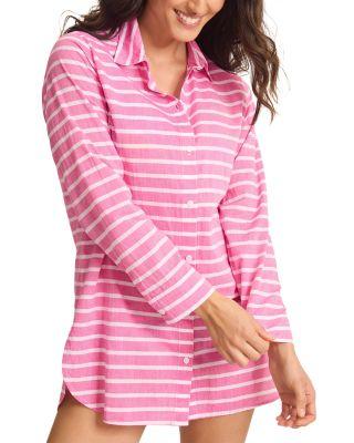 Coastline Stripe Boyfriend Shirt Swim Cover-Up by TOMMY BAHAMA