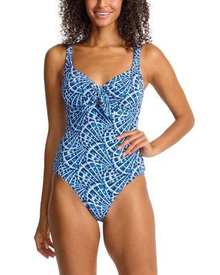 Island Cays Shell Cove Tie One Piece Swimsuit by TOMMY BAHAMA