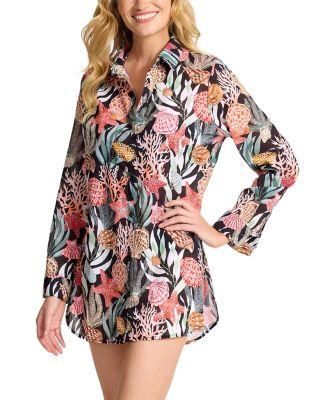 Shell Sands Boyfriend Shirt Swim Cover-Up by TOMMY BAHAMA Shell Sands Boyfriend Shirt Swim Cover-Up by TOMMY BAHAMA