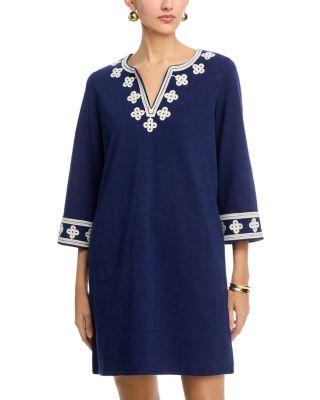 Sunset Harbor Embroidered Three Quarter Sleeve Dress by TOMMY BAHAMA