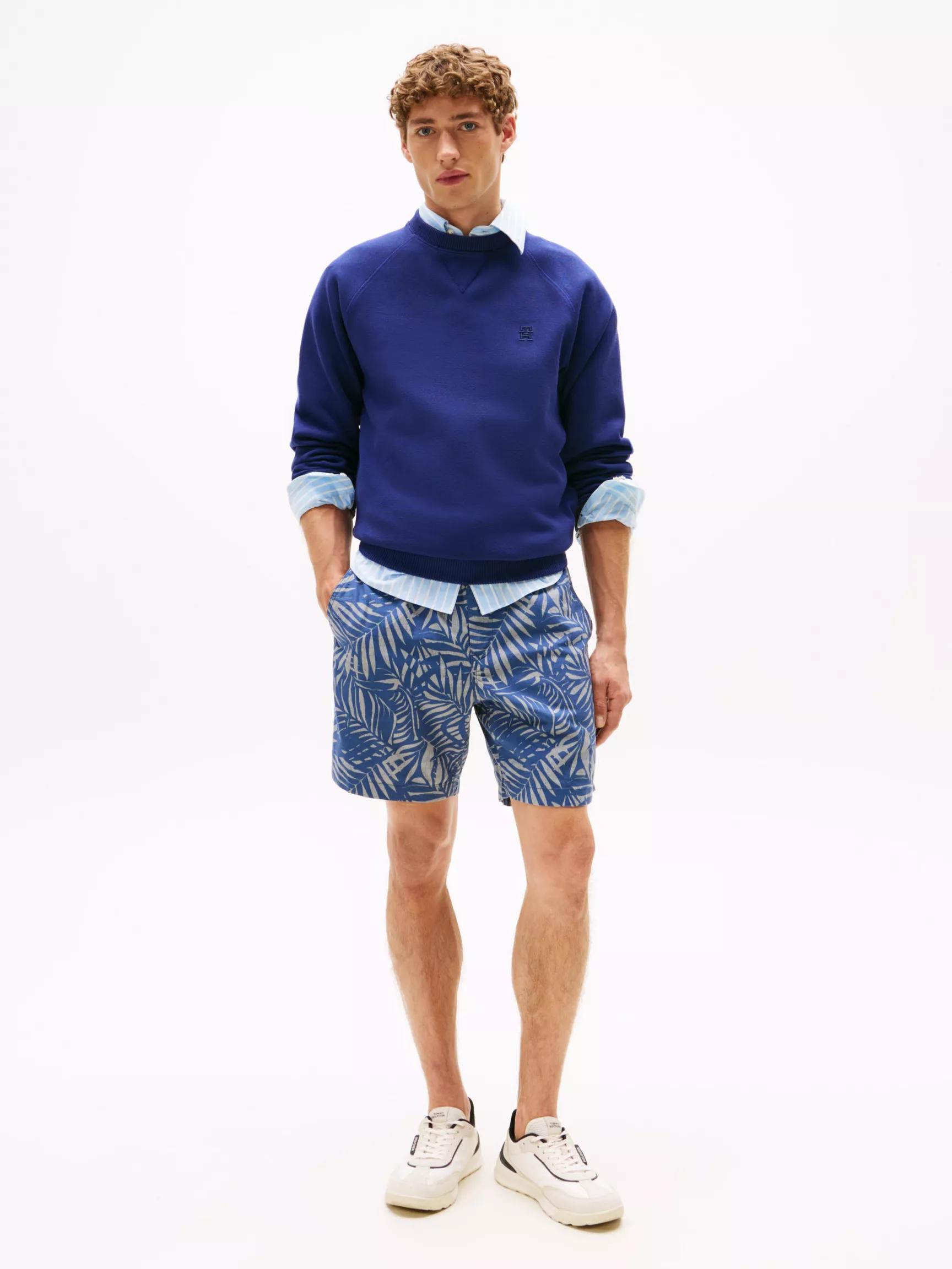 7" Palm Print Stretch Cotton-Linen Short by TOMMY HILFIGER