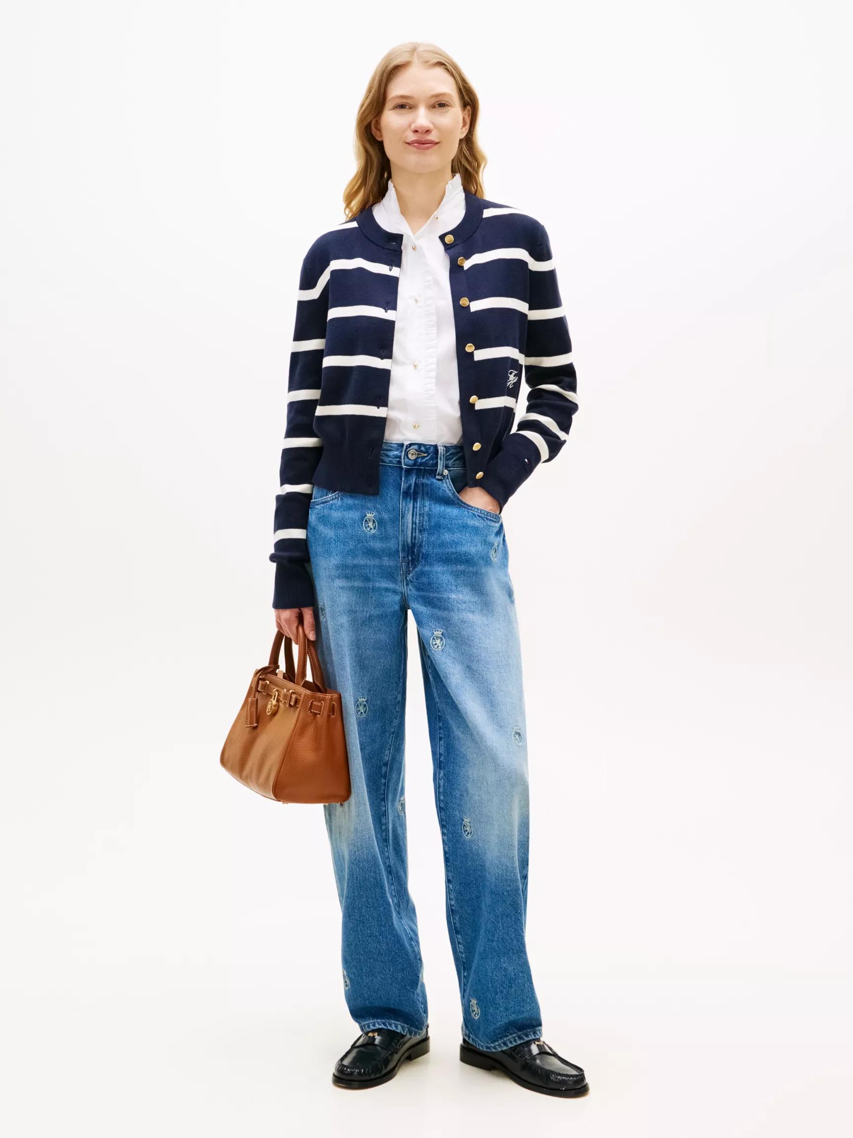 Allover Crest Mid-Rise Barrel Jean by TOMMY HILFIGER