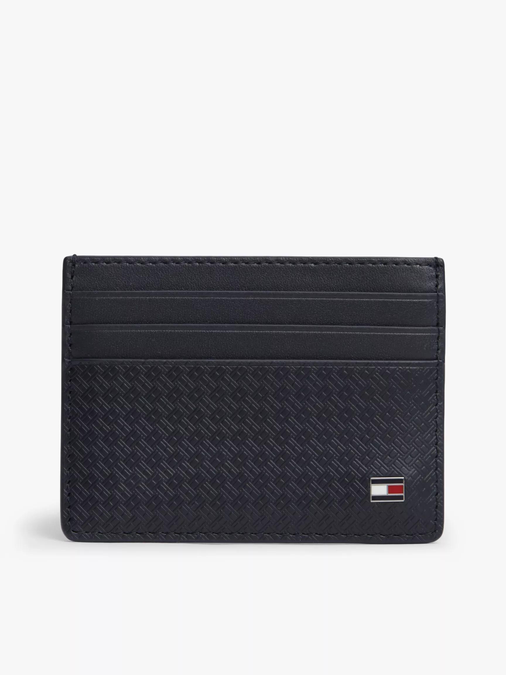 Allover Flag Logo Leather Card Holder by TOMMY HILFIGER