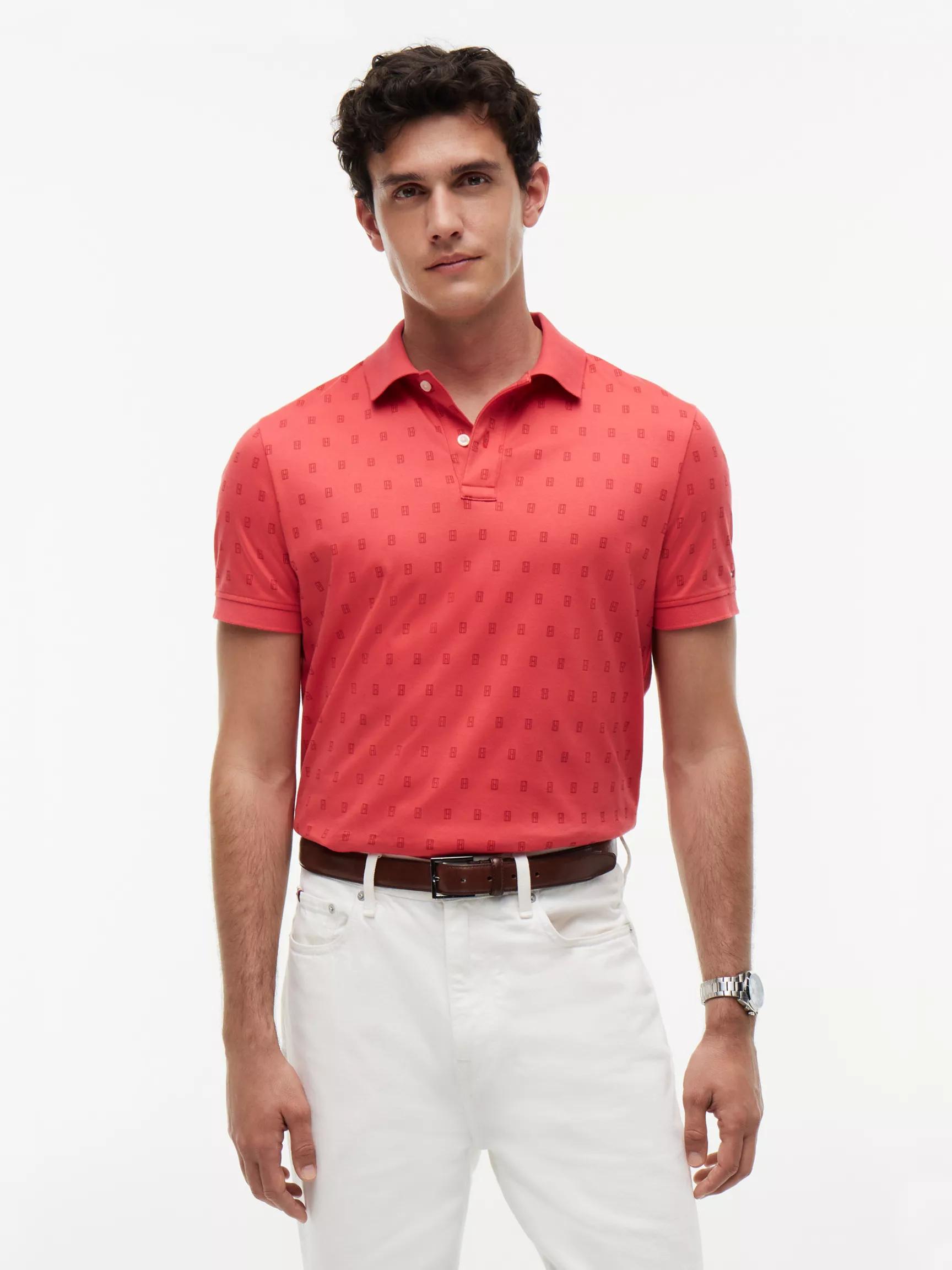 Allover Flag Print Interlock Polo by TOMMY HILFIGER